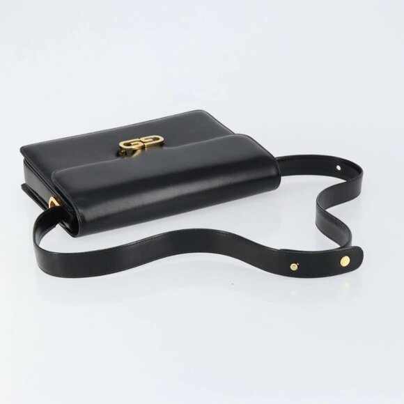 GUCCI Shoulder Bag Leather Black Gold Auth ep11506 - Picture 6 of 16